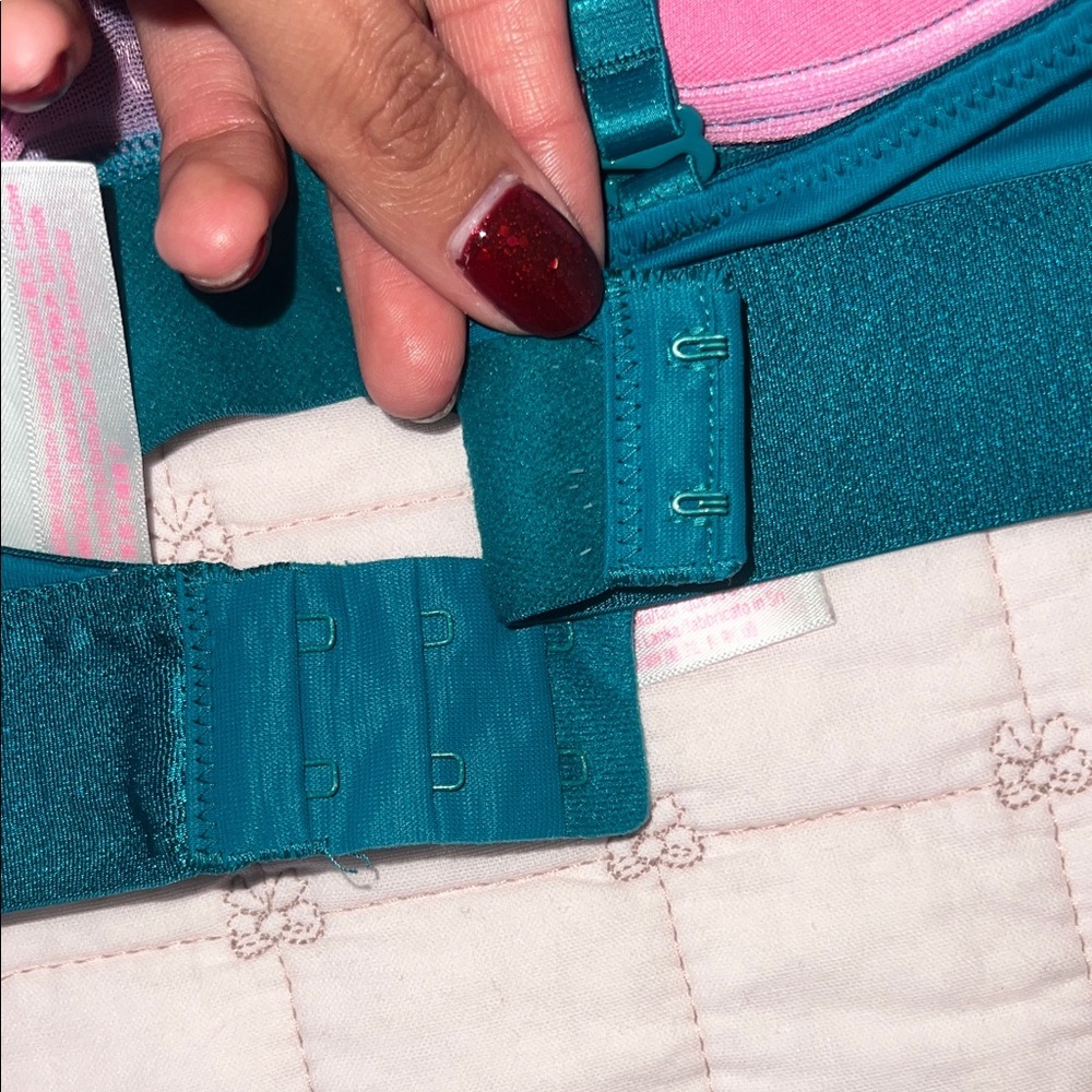 PINK Victoria's Secret Turquoise Bra with Rhinestone Detail - Picture 5 of 6